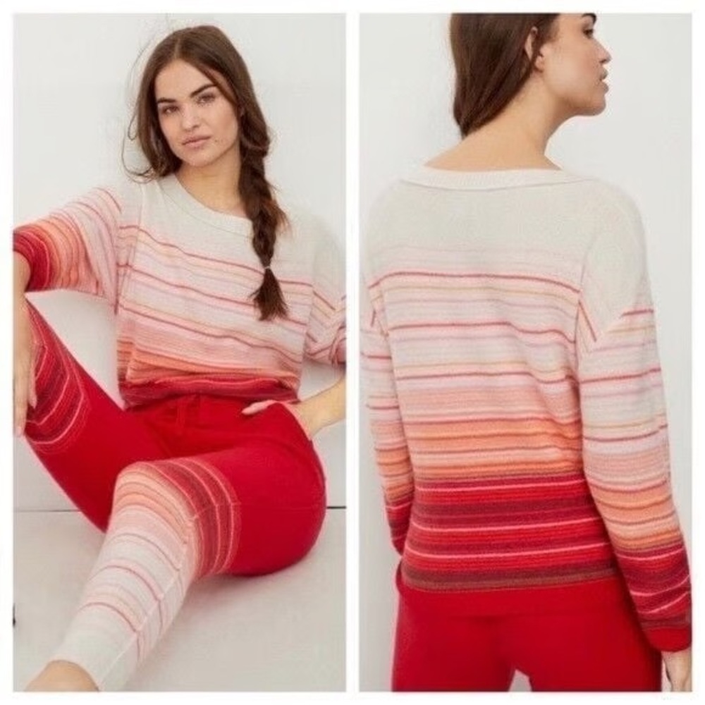 Anthropologie Saturday Sunday Striped Cashmere Sweater Size M